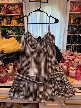 Sugar Thrillz Black & White Gingham Ruffle Sundress